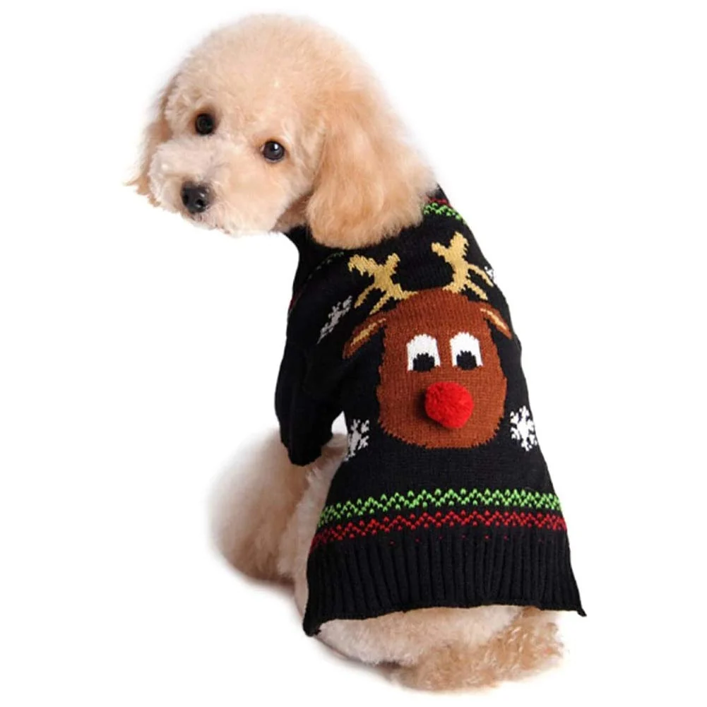 Reusable NACOCO Rudolph The Red-Nosed Reindeer Pet Sweater – XXL Holiday Dog Cat Winter Wear Quality