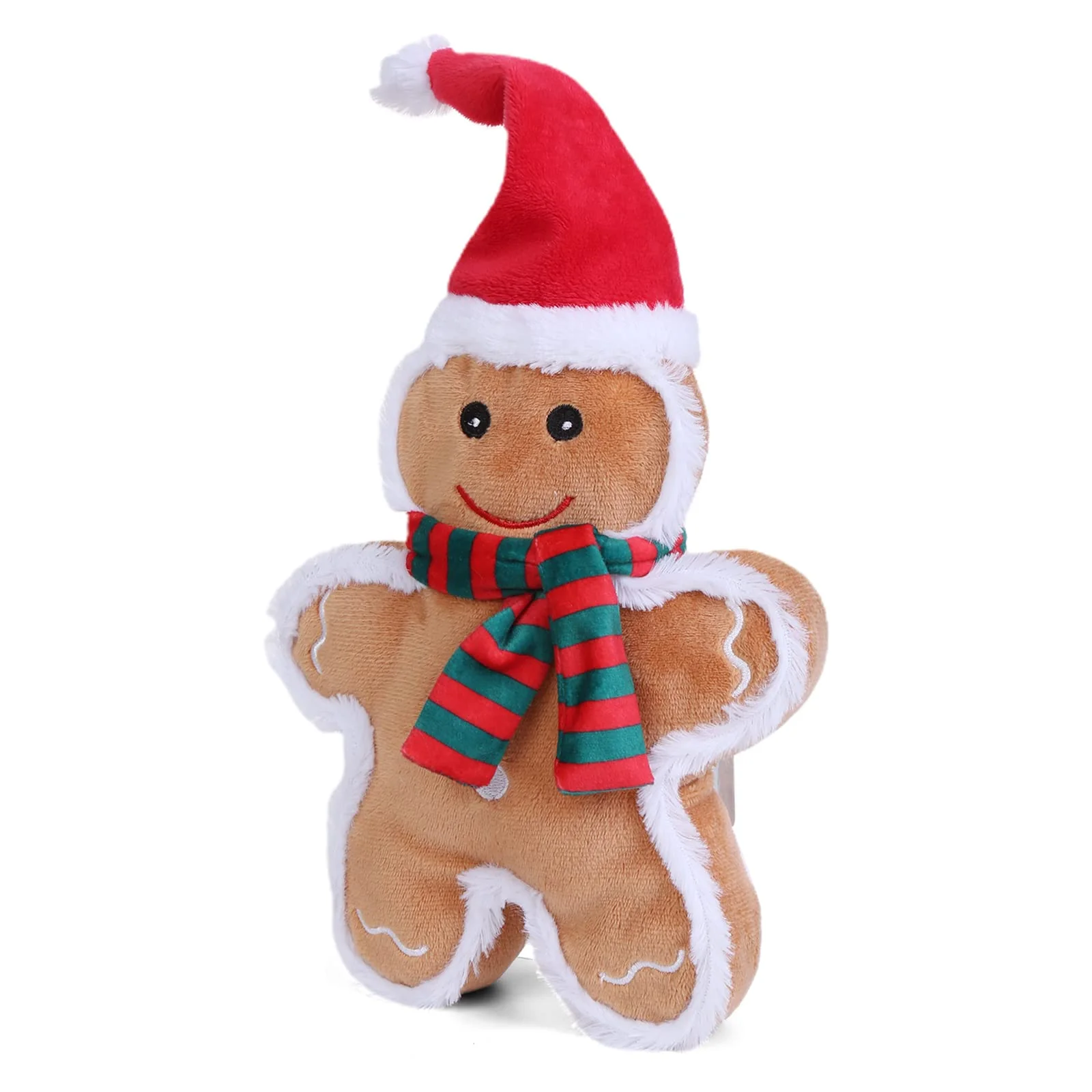 Healthy DODODOLA Squeaky Christmas Dog Toys – Gingerbread Man Plush Chew Fetch Modern