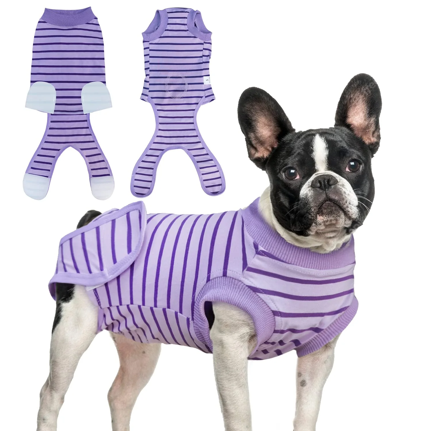 Soft KAROKU Dog Recovery Suit Purple Medium — Post-Surgery Pet Shirt Anti-Licking Pee Hole High-Grade