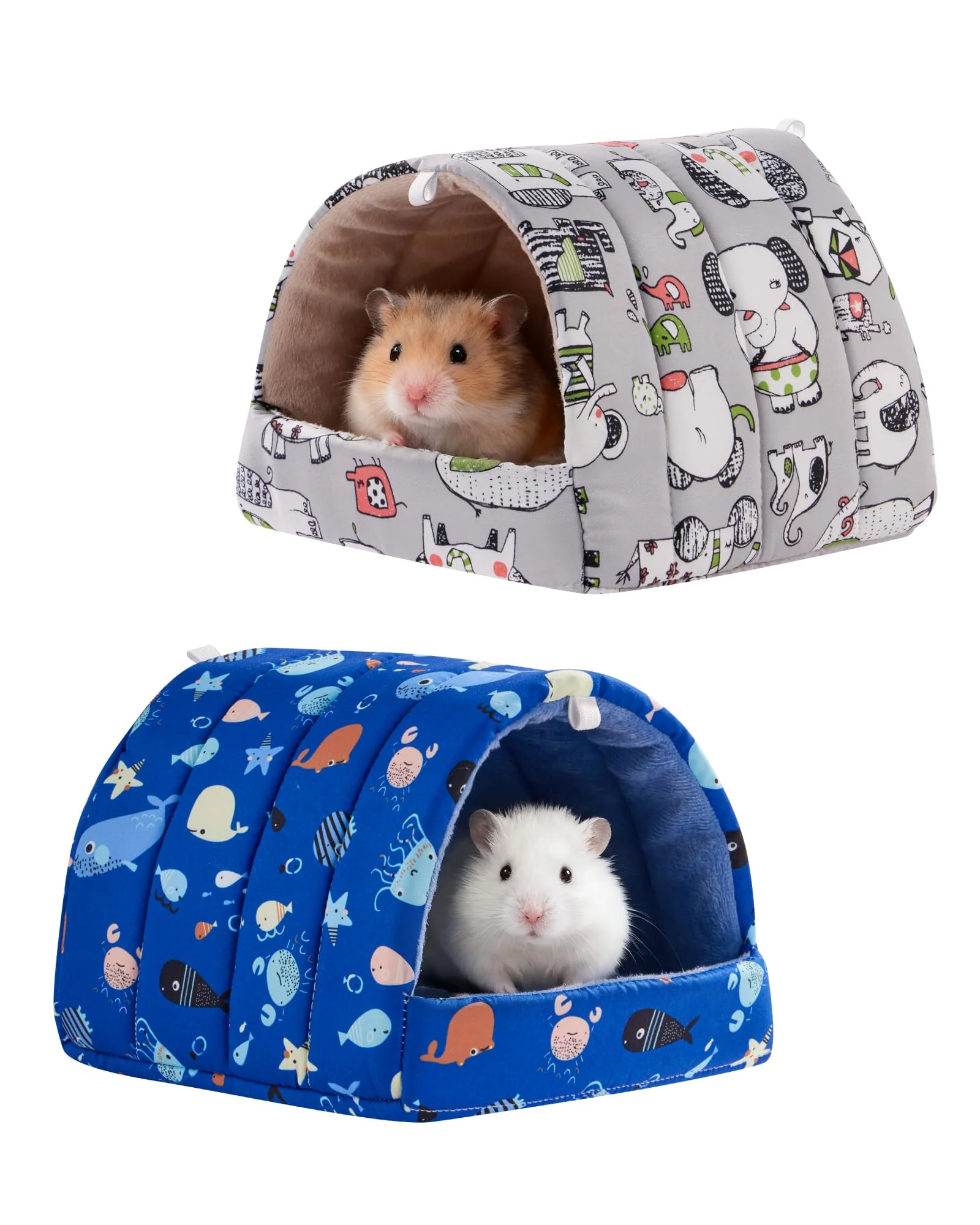 Natural Rodizoo 2 PCS Hamster Hideout – Plush Washable Small Animal Cage Accessories Soft