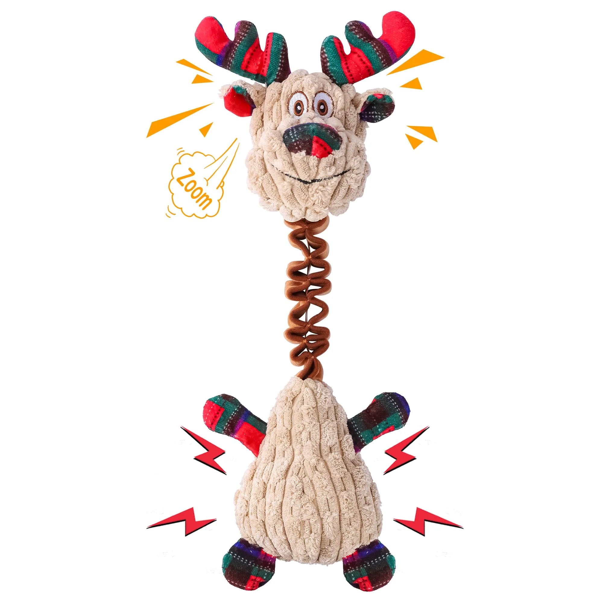 Traditional Newget Plush Squeaky Dog Toys for Aggressive Chewers Christmas Plush Chew Toys High-End