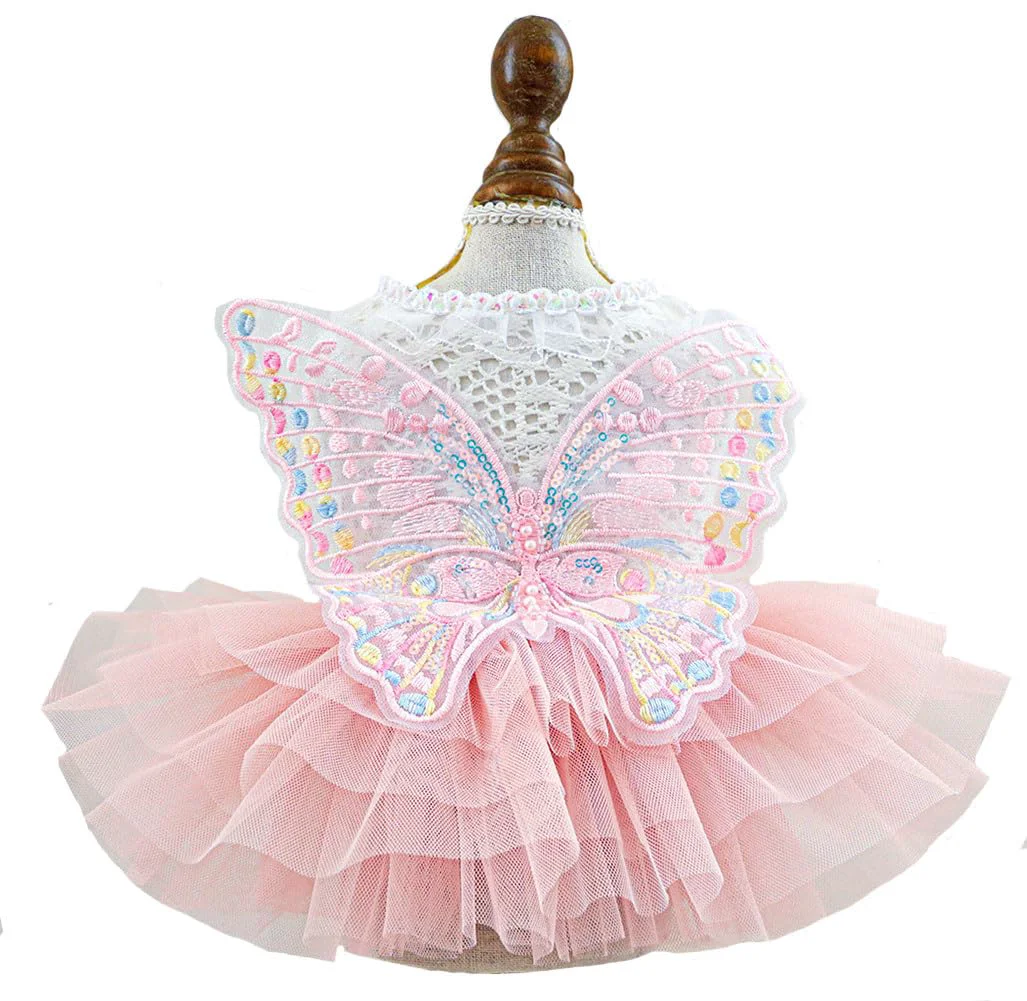Environmentally Friendly MaruPet Fashion Sweet Puppy Blingbling Princess Skirt Dress - Pink B-Pink Size M Durable