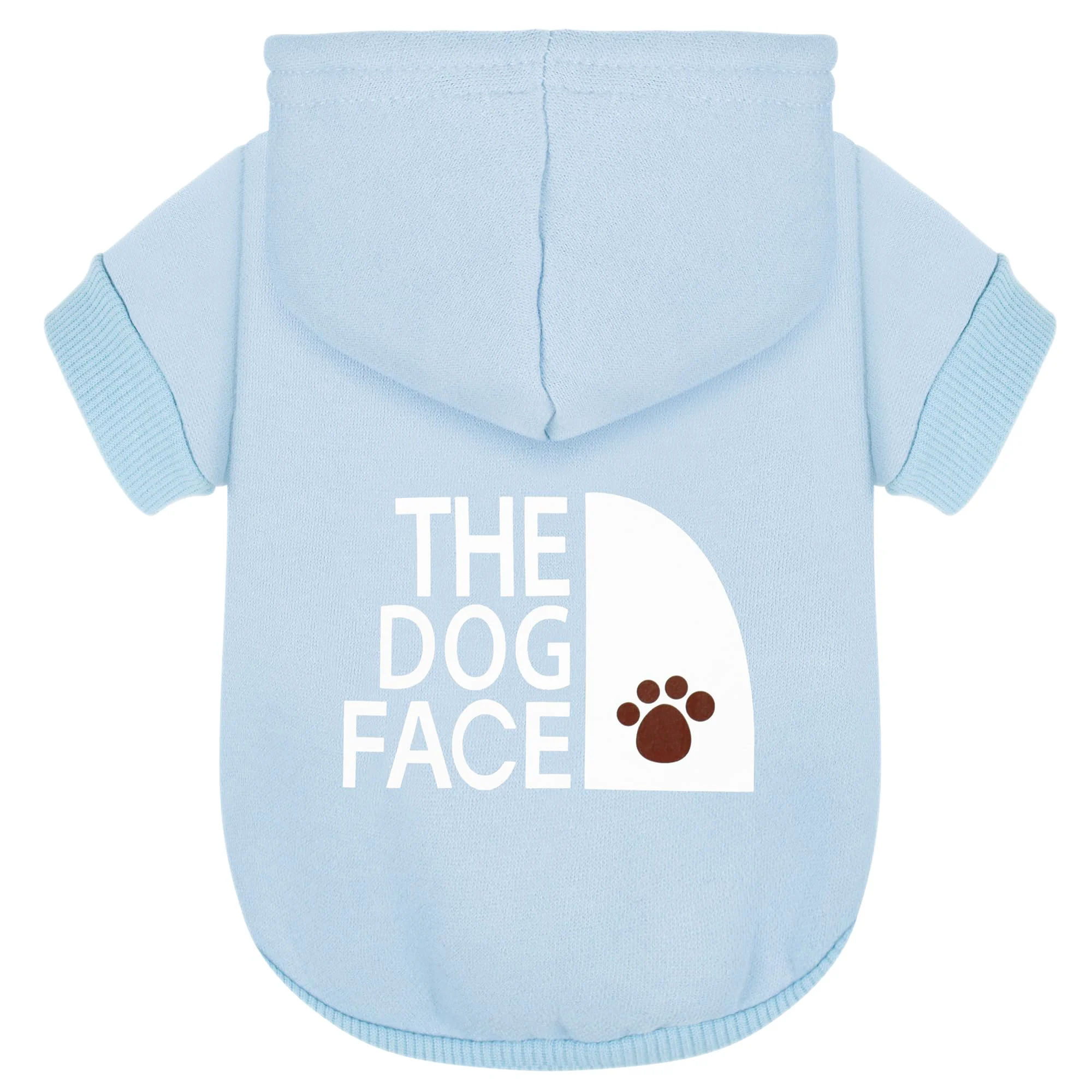 Recyclable Paiaite Light Blue Chihuahua Hoodie — The Dog Face Print Warm Sweater Coat for Small Dogs Sophisticated