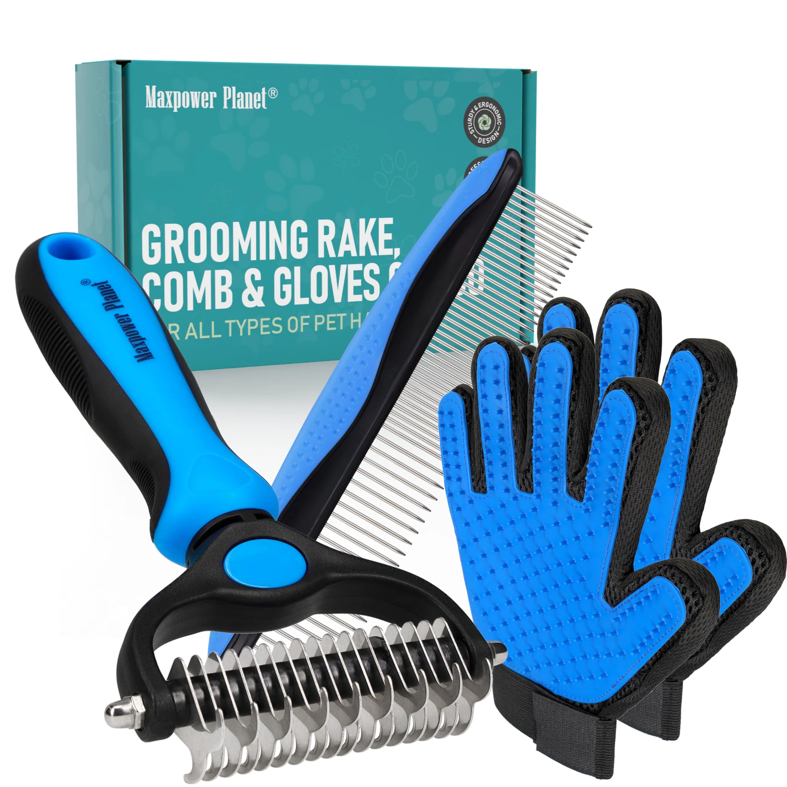 Safe Maxpower Planet Pet Grooming Brush – Dual-Sided Dematting Deshedding for Dogs Cats Official