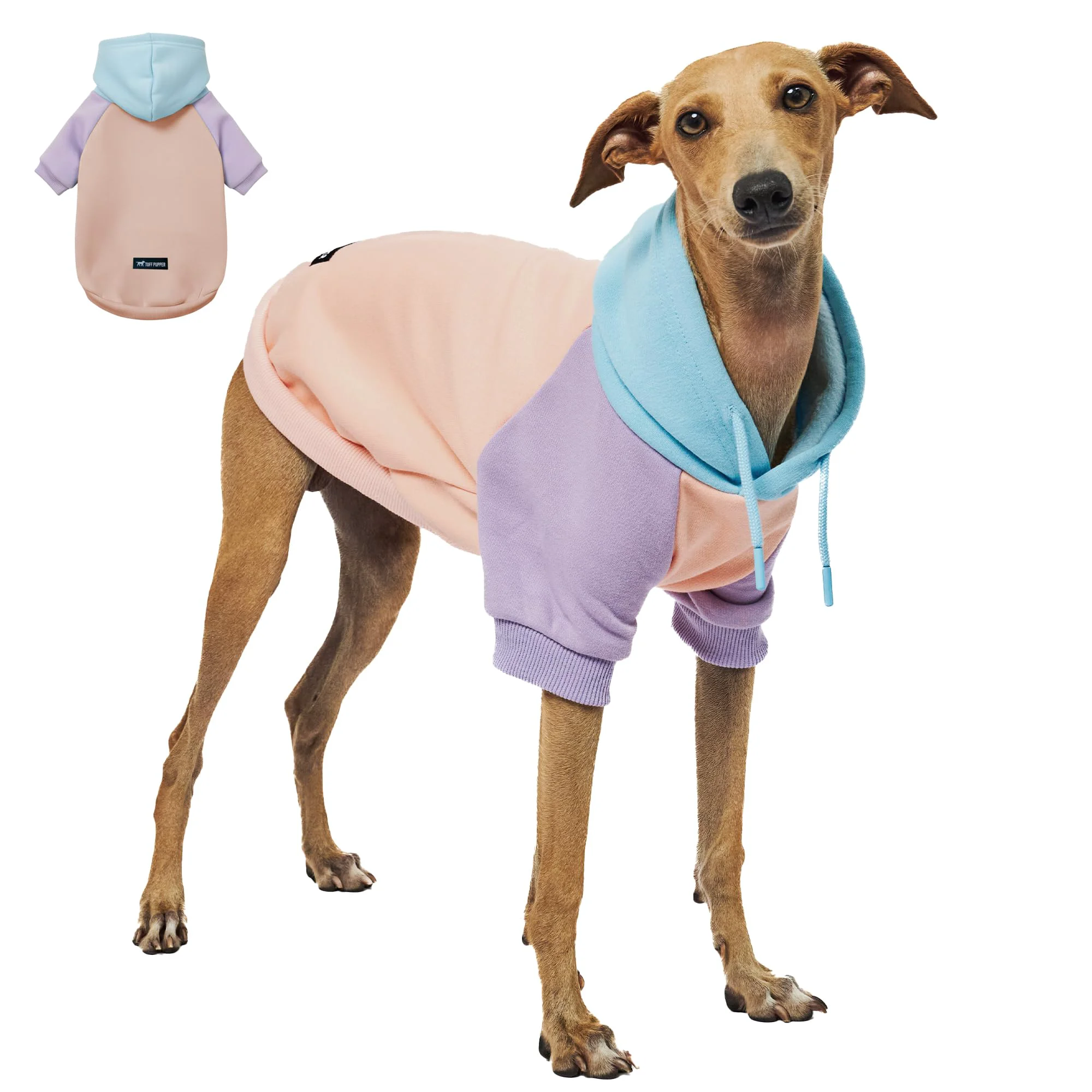 Lightweight Tuff Pupper Dog Hoodie Premium Insulated Fabric Ultra-Soft Interior XS Pastel Versatile