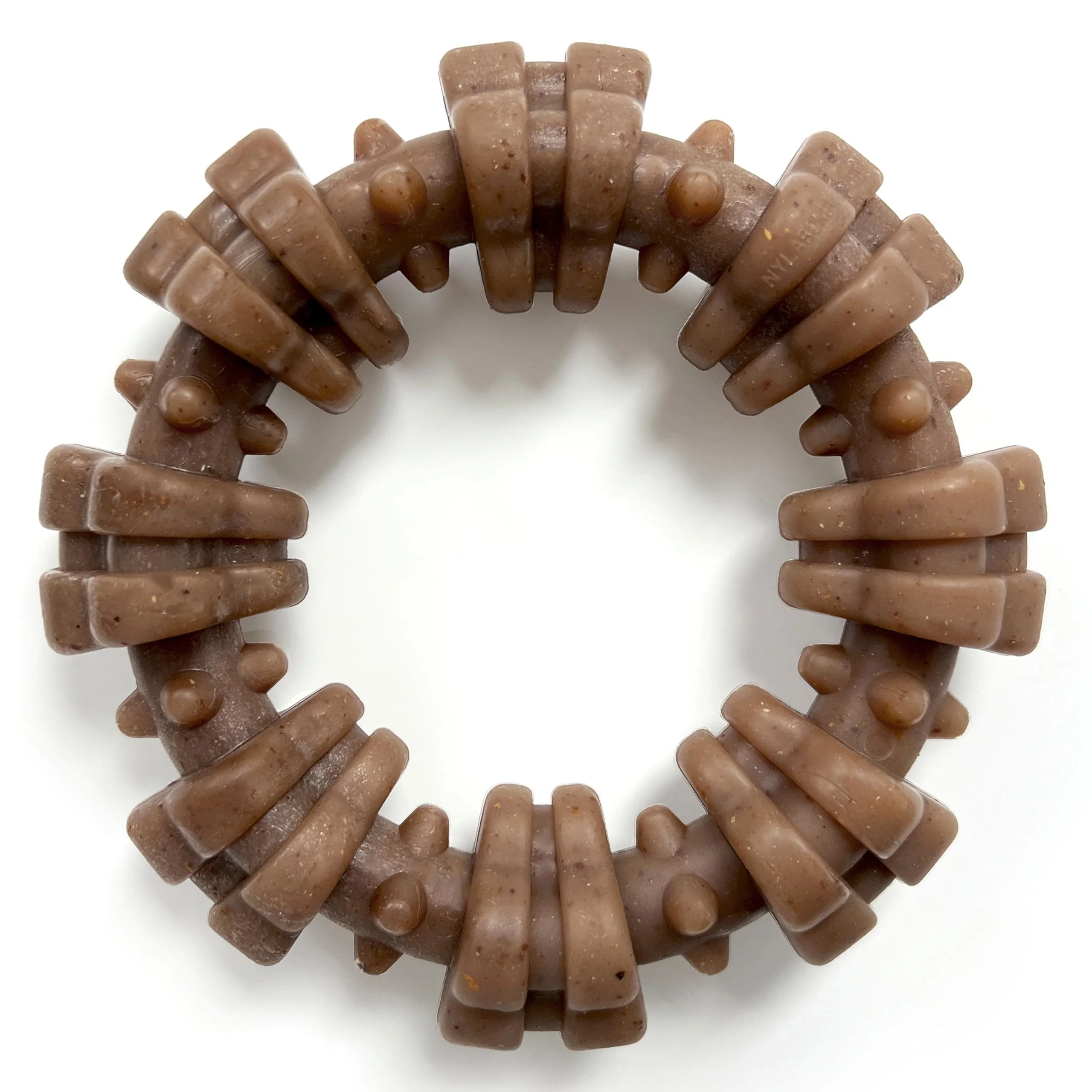 Trendy Nylabone Textured Ring Strong Chew Toy for X-Large Dogs – Beef Chicken Minimalist