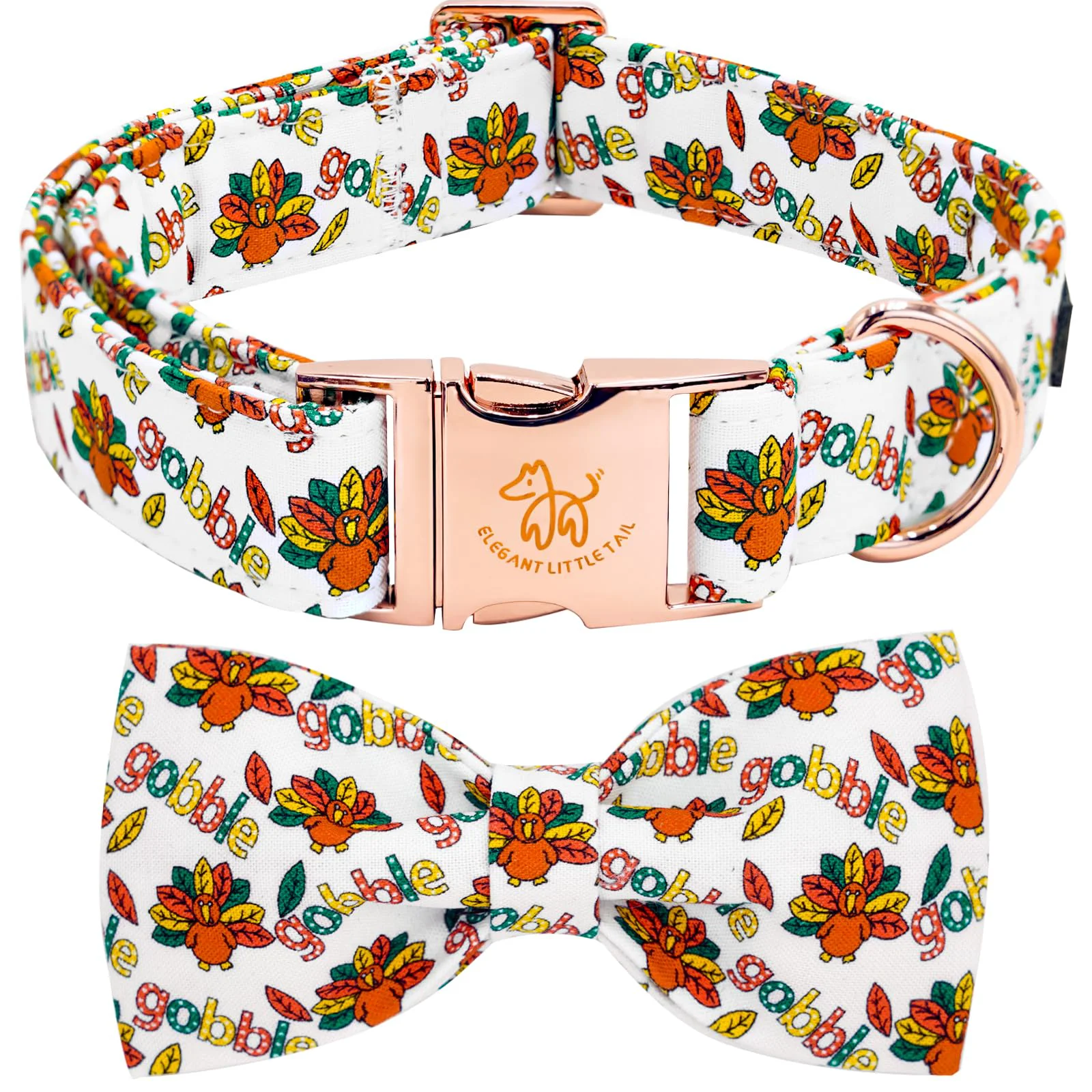 Fast Elegant little tail Thanksgiving Dog Collar with Red Bow — Adjustable 16-24 for Large Dogs Advanced