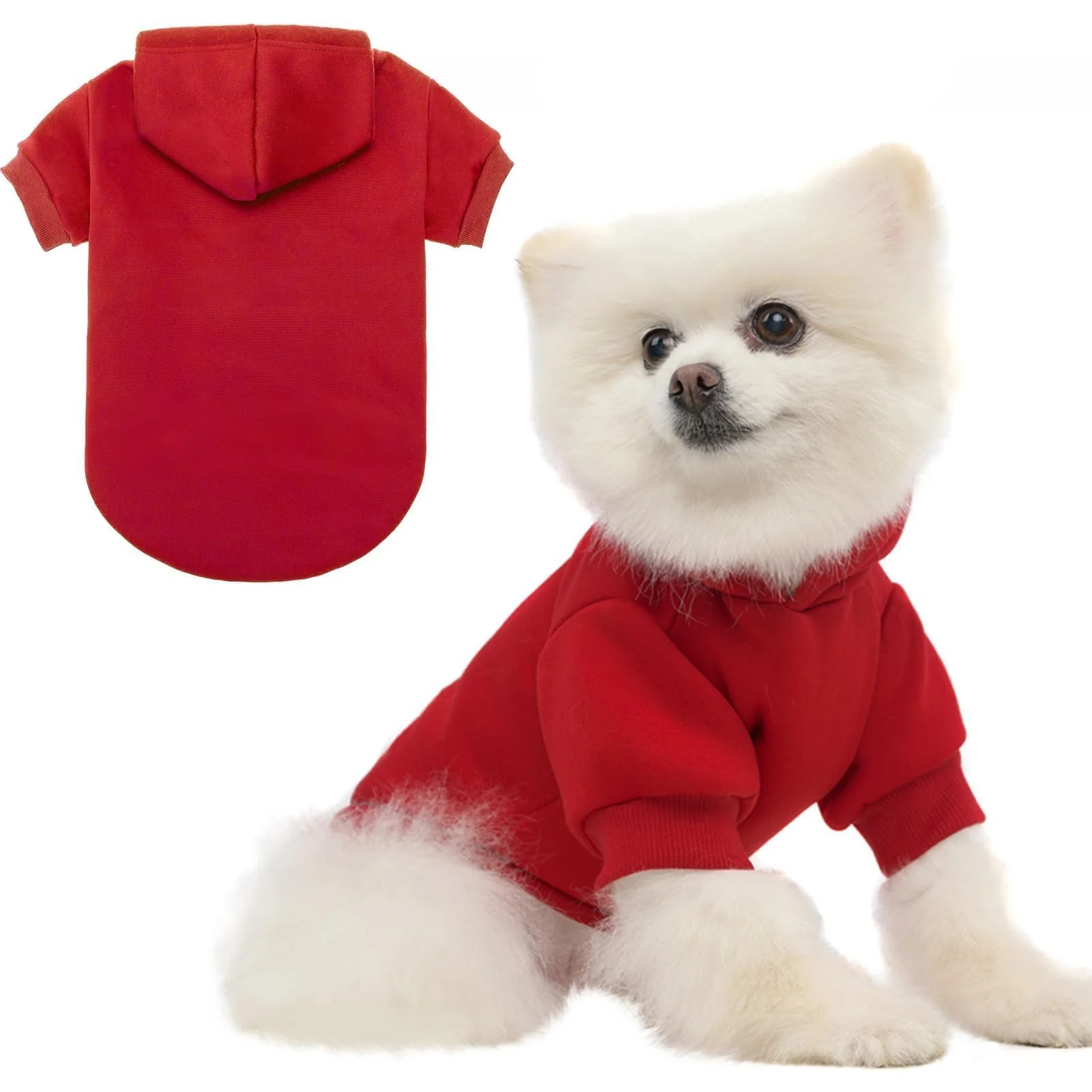 Trendy BINGPET Dog Hoodie Fleece-Lined Pullover with Leash Hole for Small to Large Dogs Cats Efficient