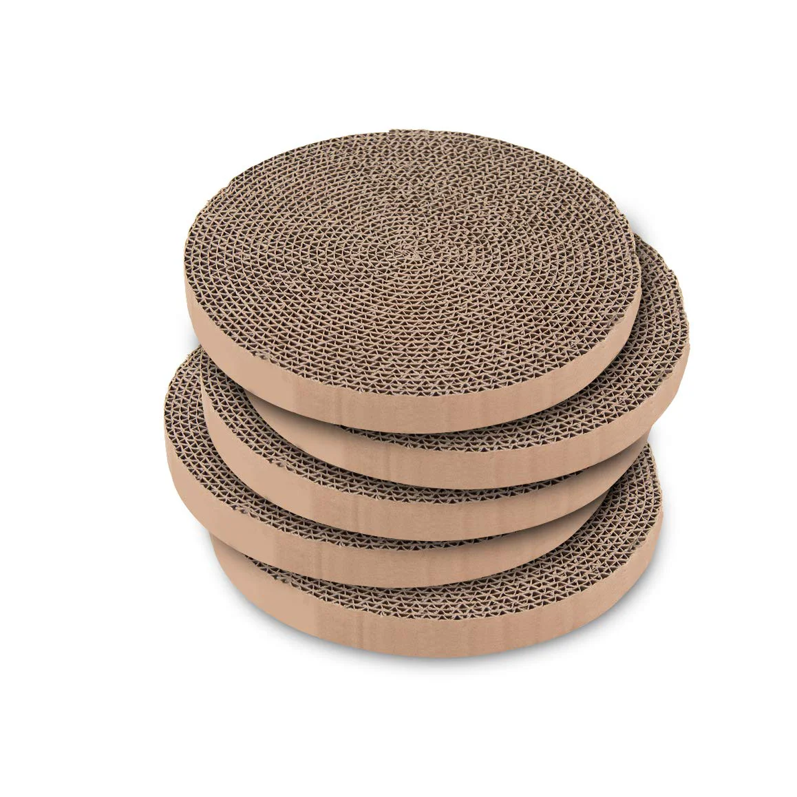 Exceptional Pet Supplies Catify Cat Scratcher — 5-Pack Round Double-Sided Non-Slip Furniture Saver Contemporary