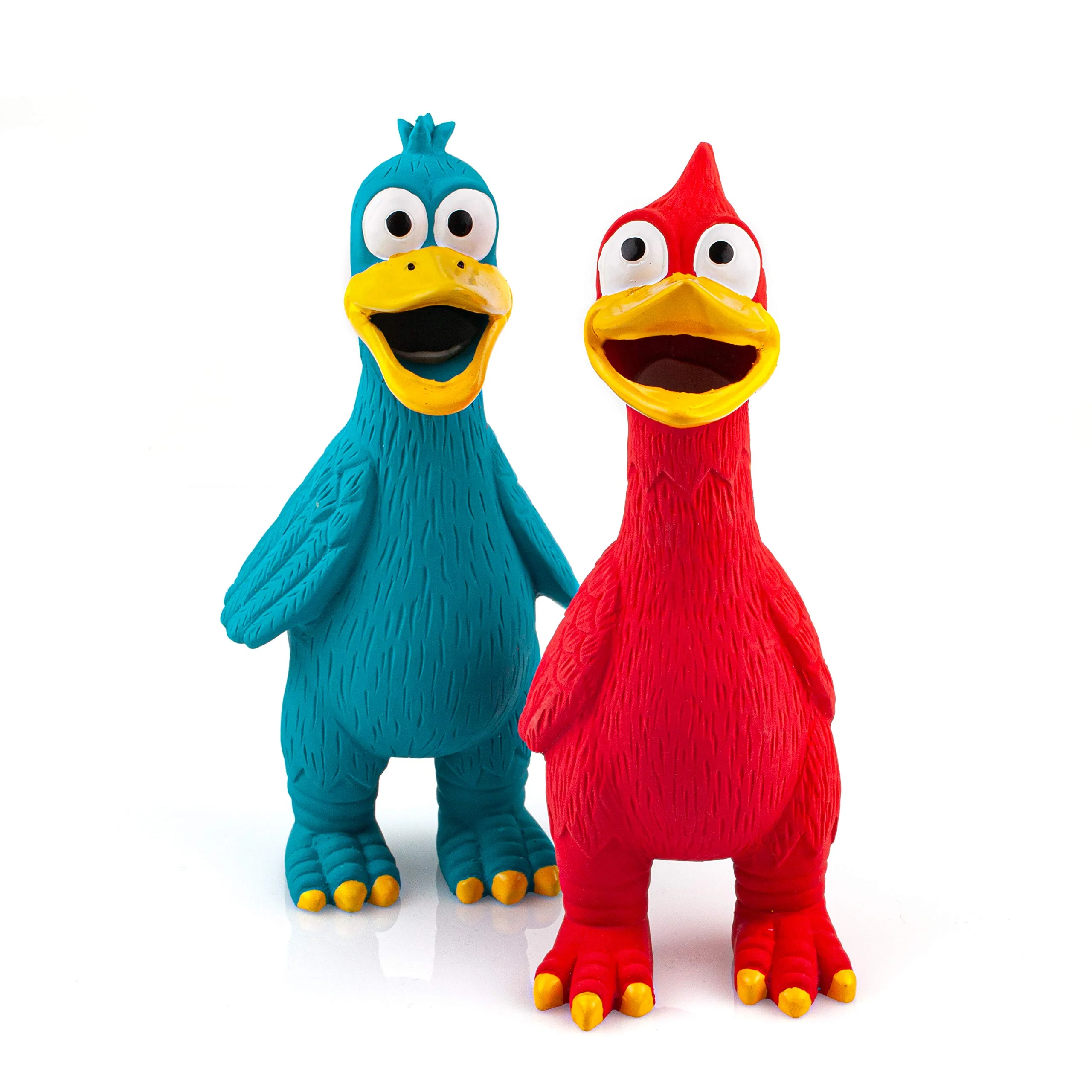 Safe CHIWAVA 2 Pack Squawking Latex Dog Toy – Interactive Squeaky Chicken Duck for Medium Large Dogs Eco-Friendly
