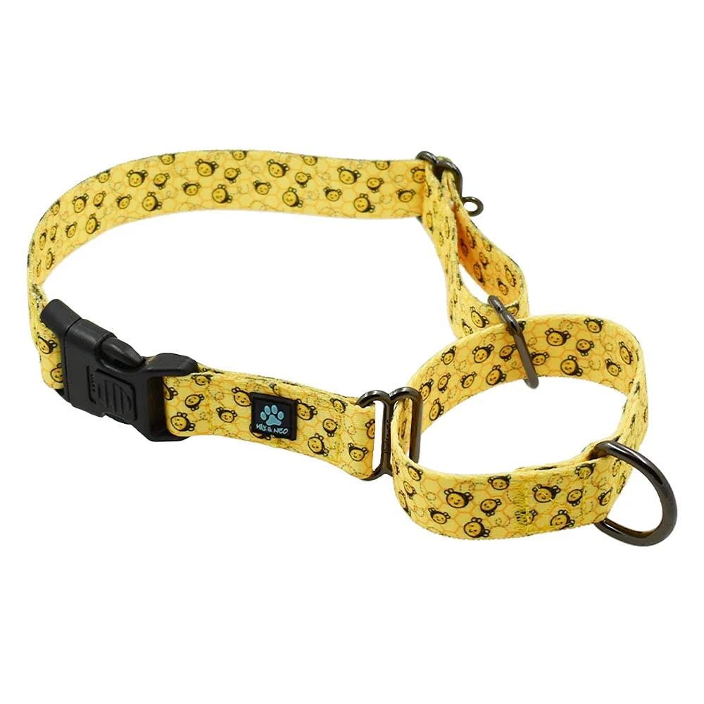 Effective Max and Neo Patterned Martingale Dog Collar - Extra-Small Yellow Bees 1 inch wide Elite