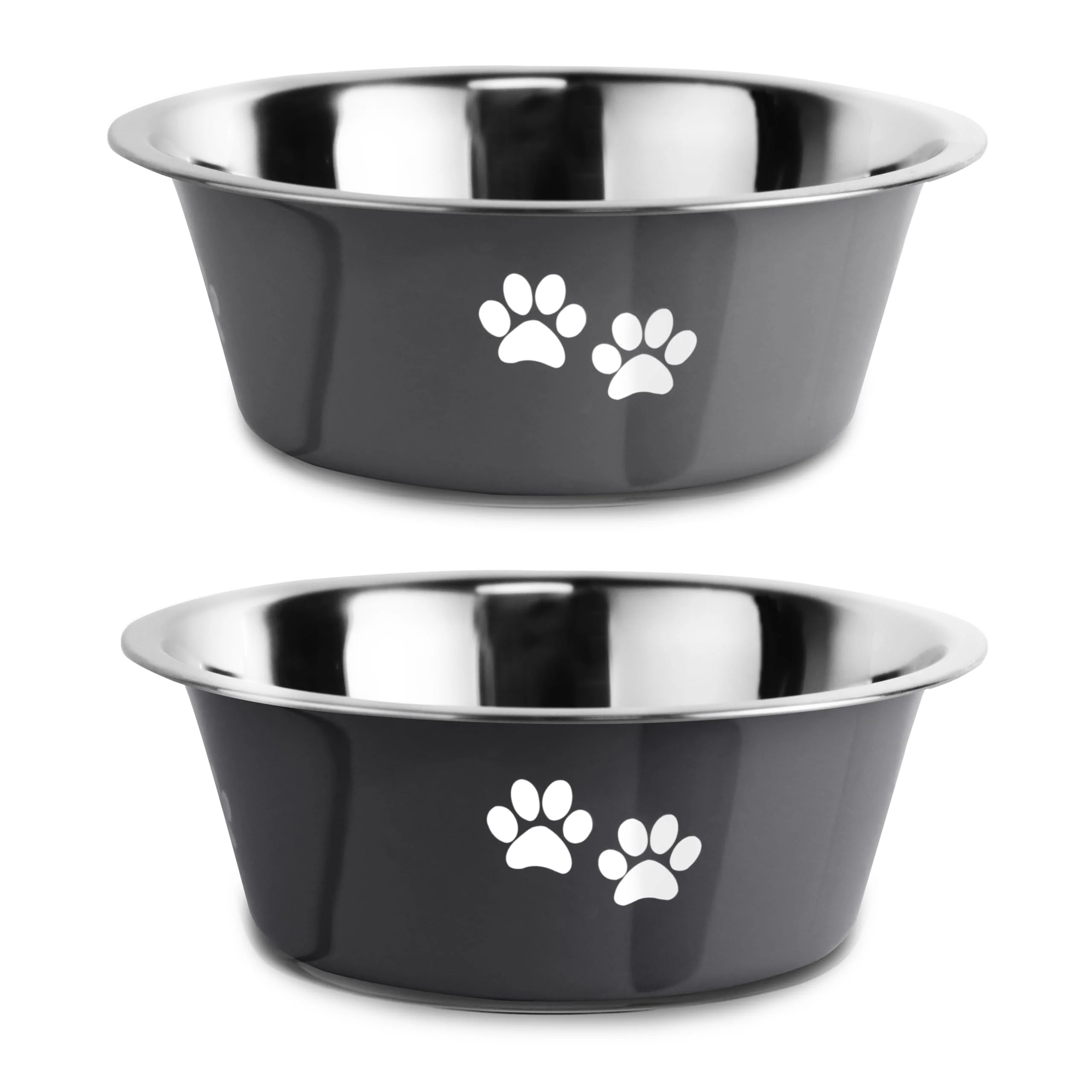 Fine SOUXU Stainless Steel Dog Bowls with Non-Slip Bottom 53 oz 6.6 cups Grey High-Grade