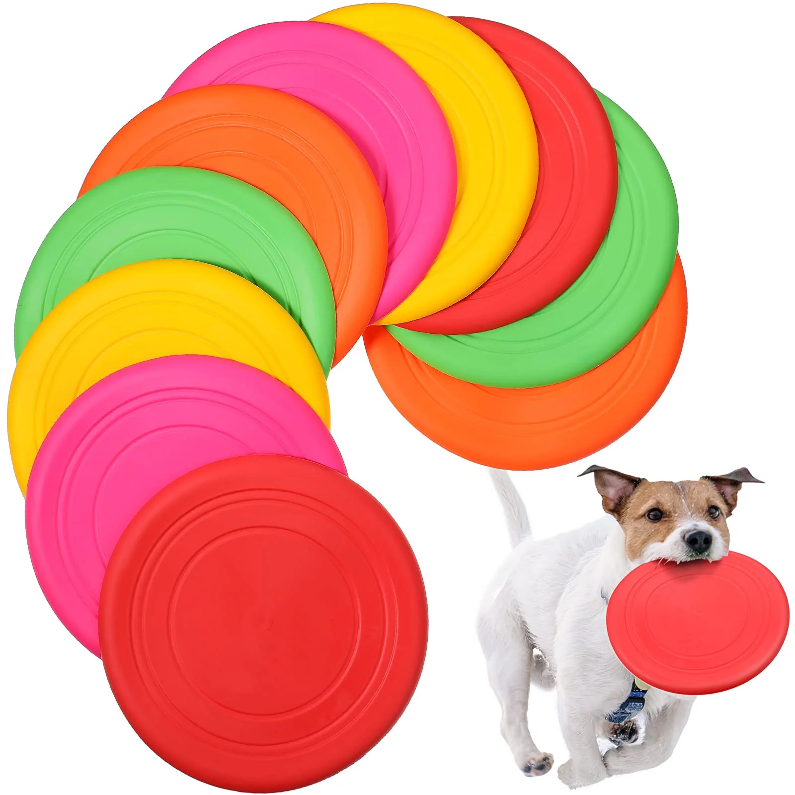 Contemporary Chivao 15-Pack Dog Flying Disc – Soft Silicone Floating Puppy Toy for Training Fetch Artisan