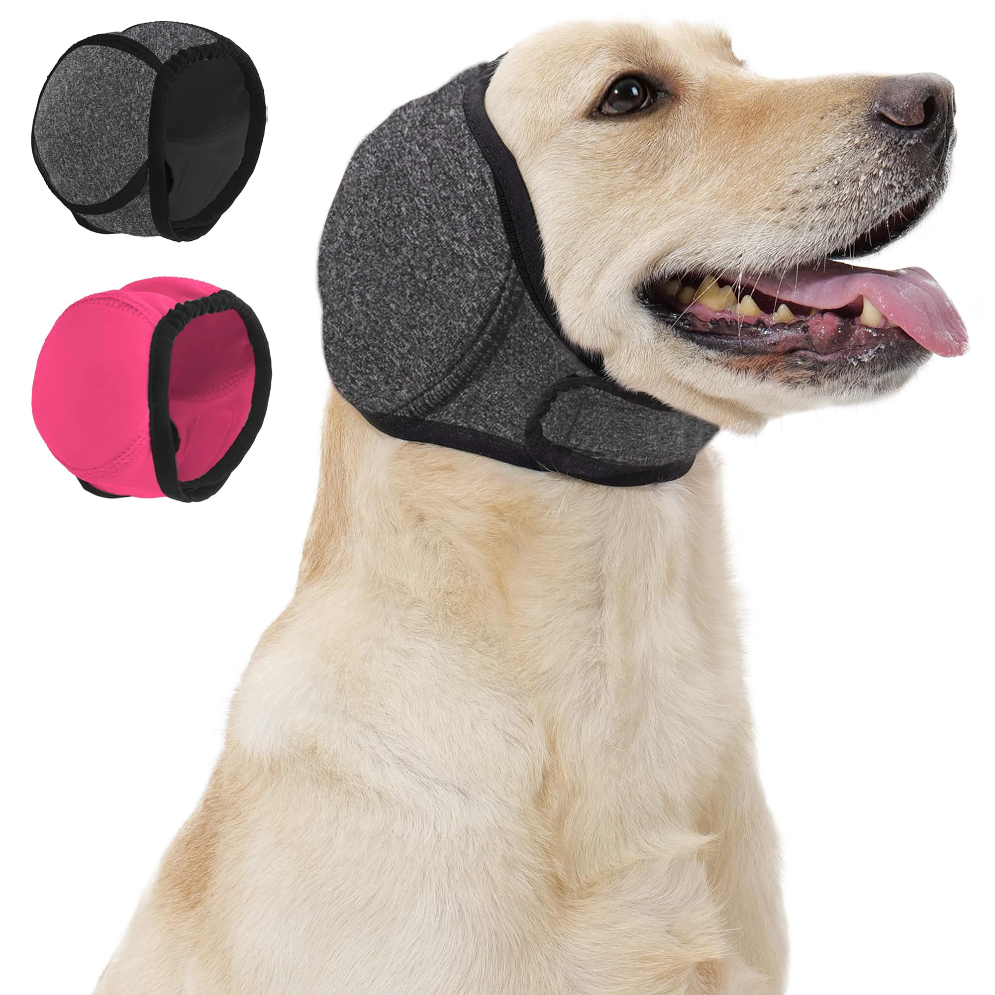 Recyclable JynixTail Dog Calming Hoodie Ear Wraps – Waterproof Ear Cover Grey S Minimalist