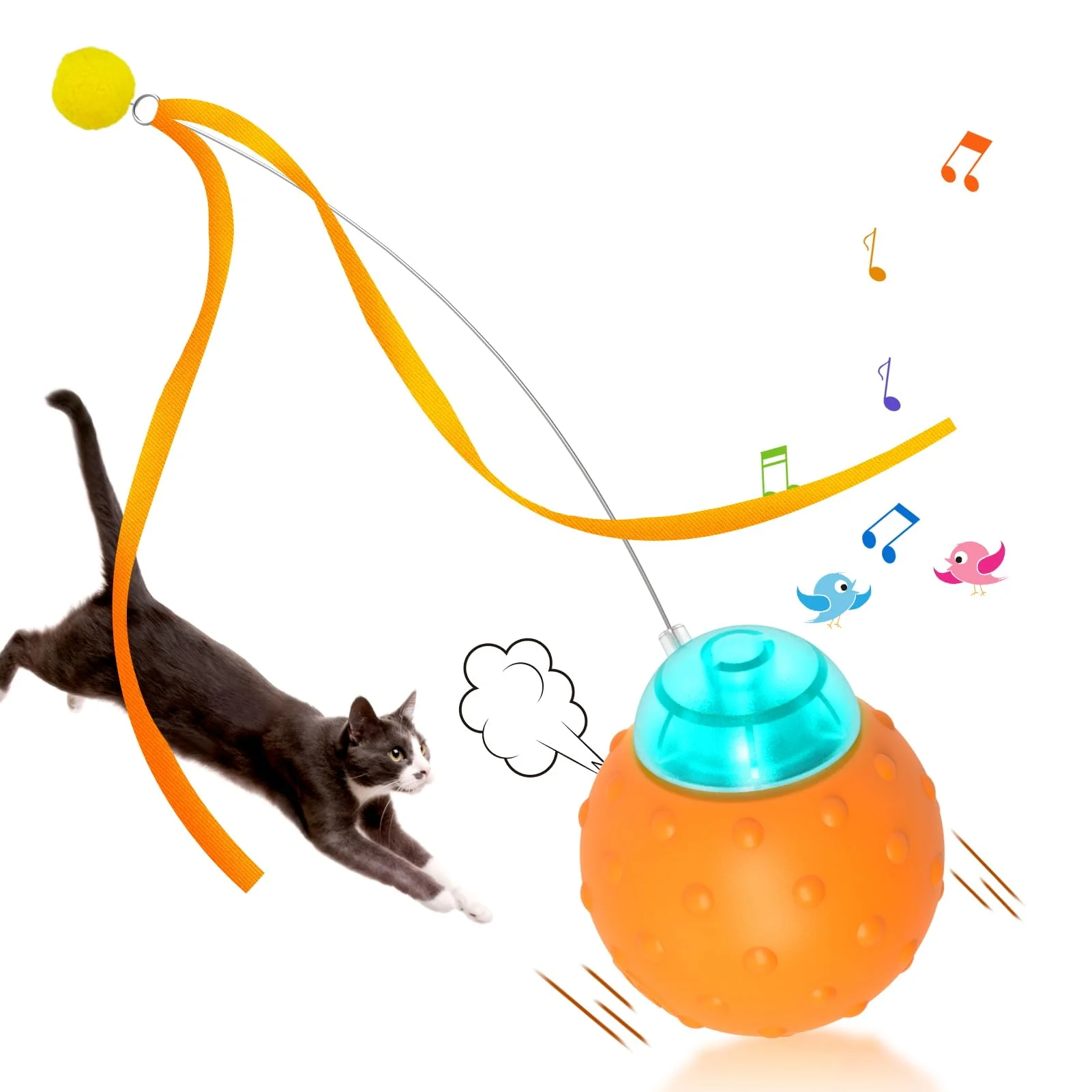 Luxury Muhhiba Interactive Cat Toy Ball – Automatic USB-Charged Motion-Activated Play Original Design