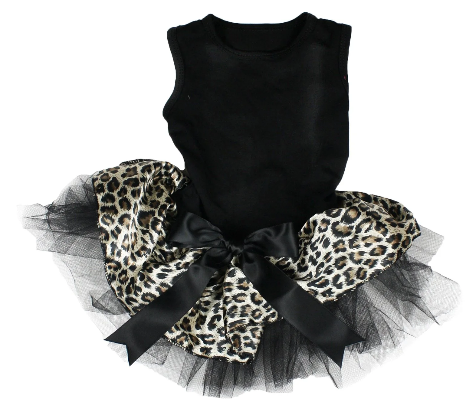 Modern Petitebella Plain Leopard Theme Puppy Dress – Black Leopard Small Advanced