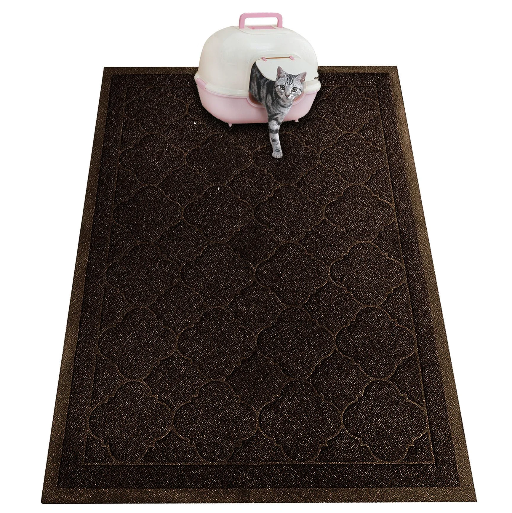 Organic PETUPPY Cat Litter Mat XL 47x36 – Non-Slip Waterproof Litter-Trapping Rug Certified
