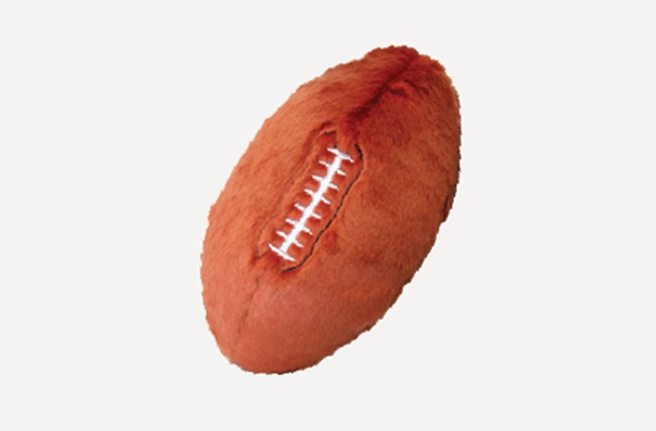 Traditional Fluff Tuff Football Ultra-Plush Dog Toy – 8 Inch Indoor Outdoor Fetch Reusable