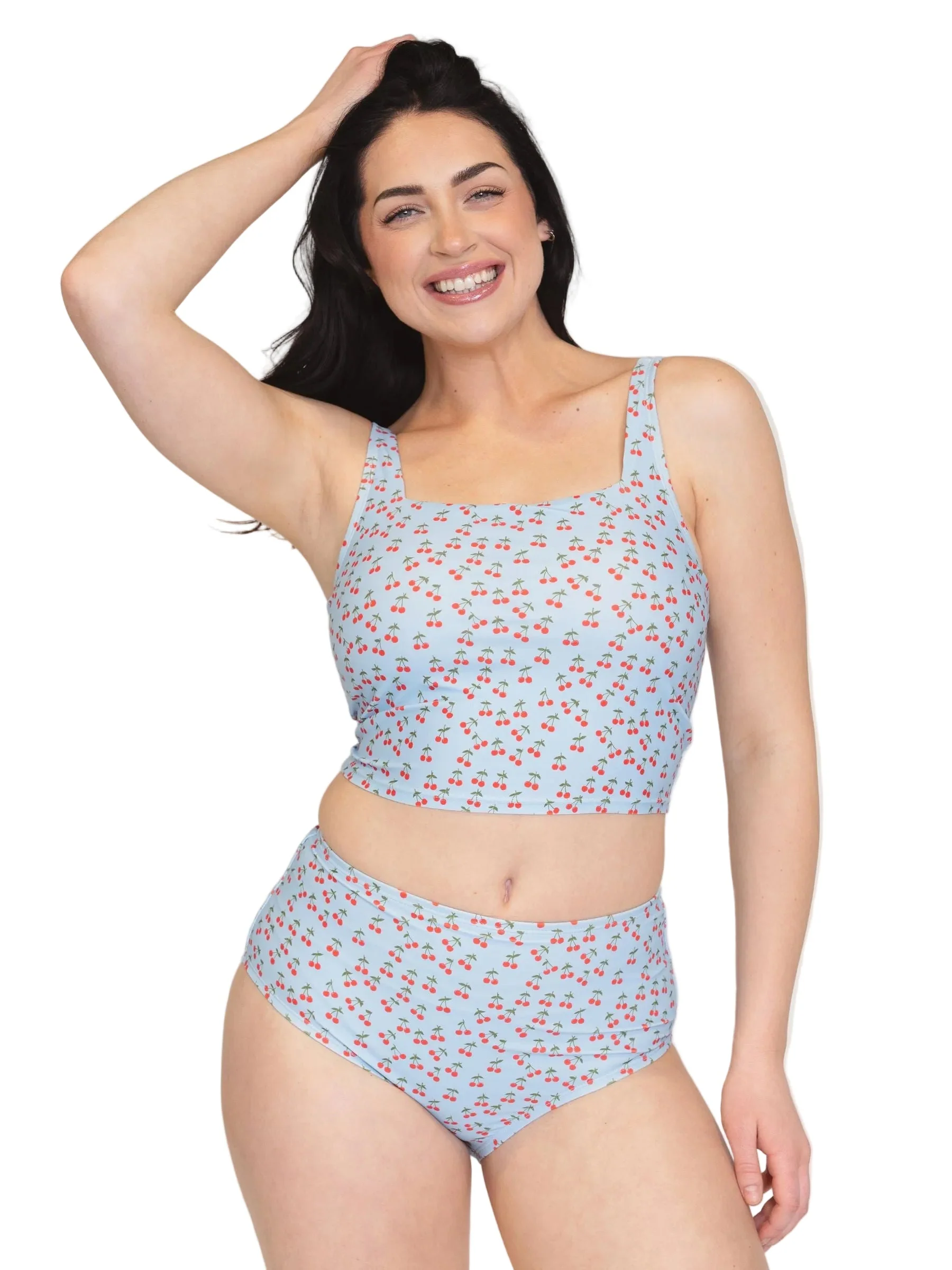 Original Cherries Square Neck Crop Top Convenient