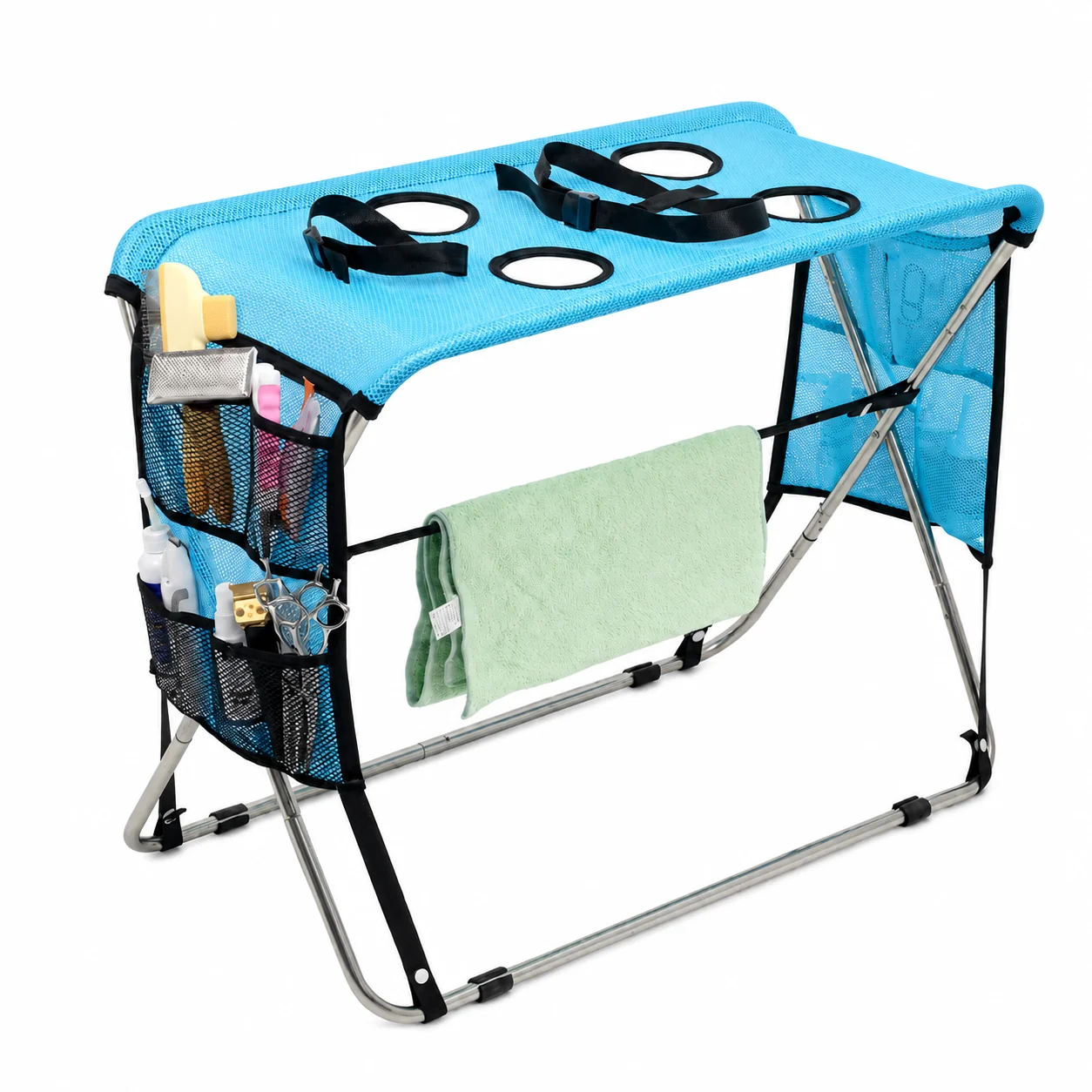 Natural Foldable Pet Grooming Bathing Table for Small Medium Senior Dogs Minimalist