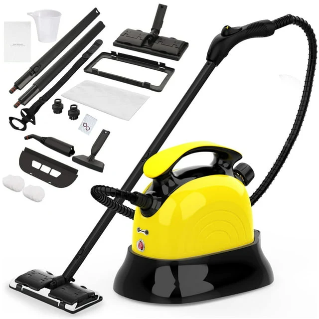 Pure 1500W Powerful Steam Mop Keenstone® Multi-Purpose Steam Cleaner Hand Held Steamer Cleaner with 13 Accessories for Cleaning Home Use Carpet Floor Upholstery Window Car Seat Tile Grout World-Class