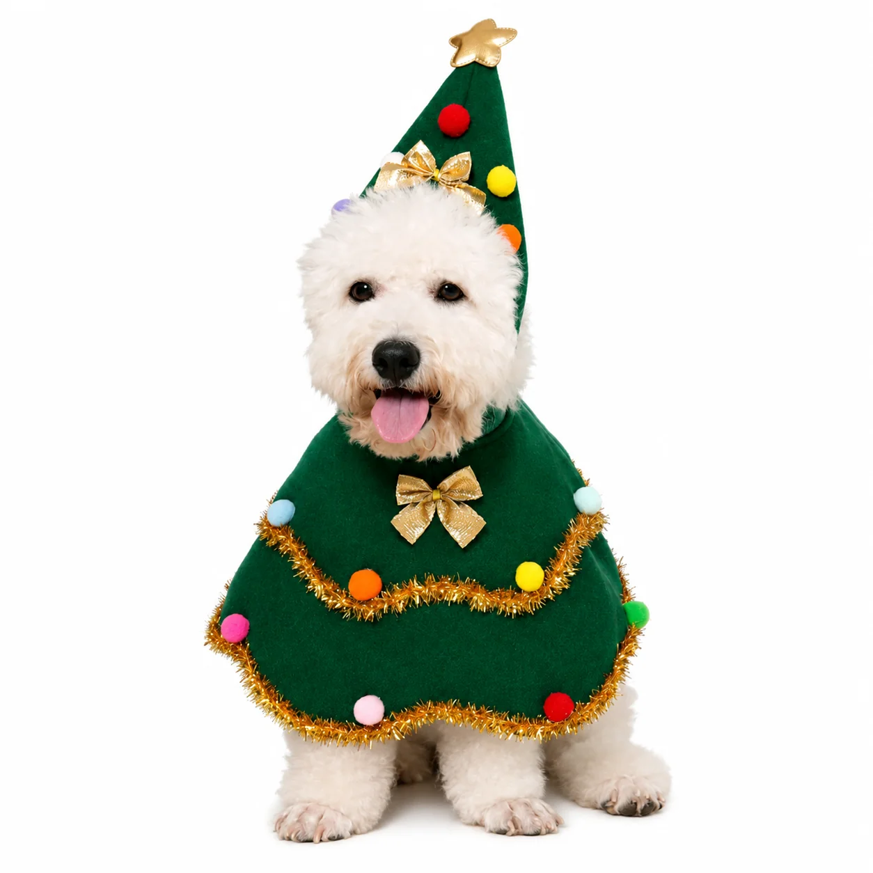 Modern Christmas Dog Costume Cape – Winter Holiday Outfit for Small Dogs Superior