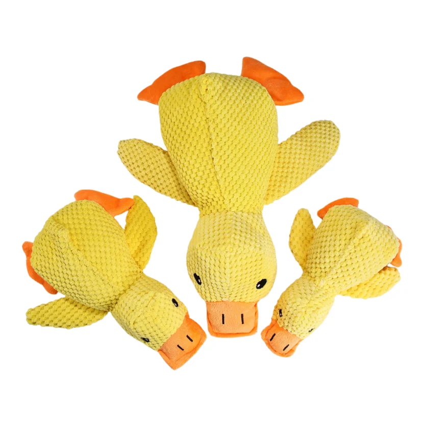 Organic Squeaky Yellow Duck Dog Toy – Interactive Chew Comfort Plush Toy for Dogs Next-Generation