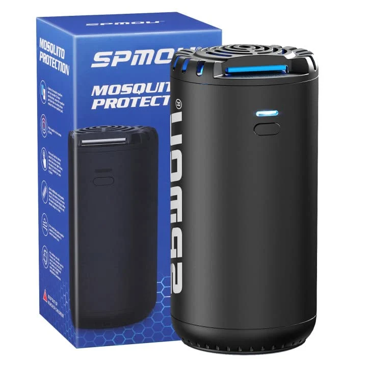 Enhanced Spmou Rechargeable Mosquito Repeller 25 Mosquito Protection Zone Portable Rechargeable Includes 72 Hr Mosquito Repellent Refill No Spray No Candle or Flame Mosquito Repeller DEET High-Performance