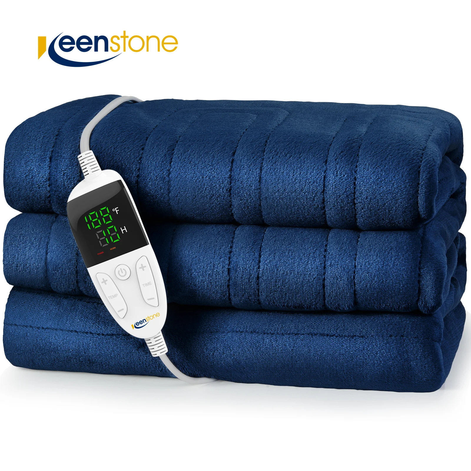 Pure 62 84 Electric Heated Blanket Twin Keenstone Machine Washable Fast Heated Flannel Blanket Twin Size Blue Innovative