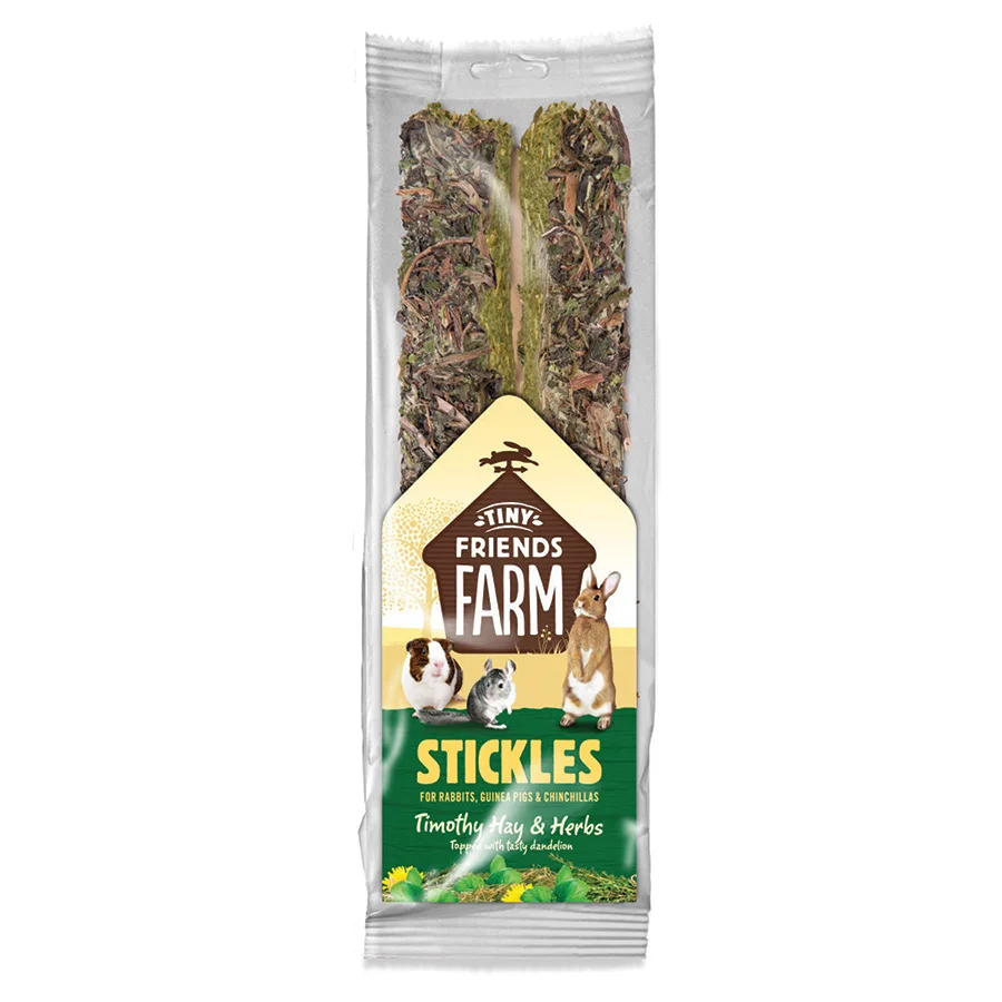 Convenient Tiny Friends Farm Stickles Small Animal Treats Hay Herbs 100g Breathable