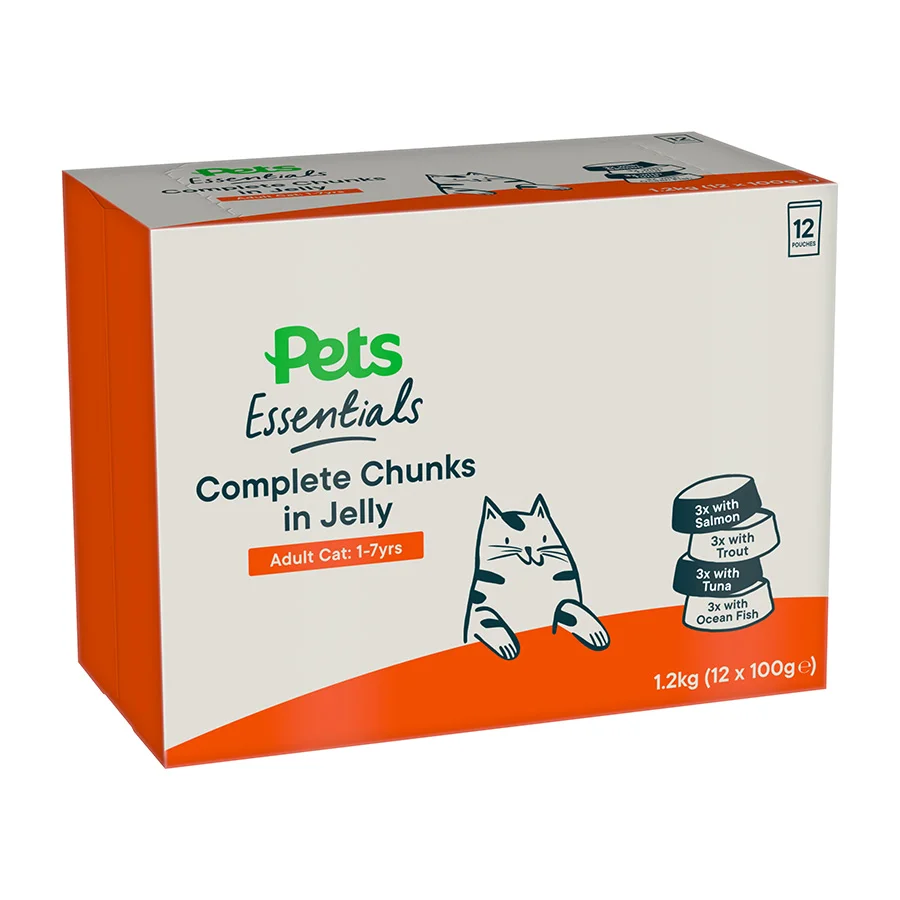 Specialty Pets Essentials Chunks in Jelly Fish Wet Adult Cat Food 1.2kg Soft