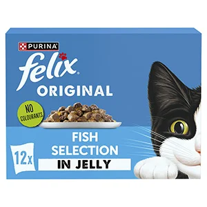 Authentic Felix Fish Selection in Jelly Wet Adult Cat Food 12 x 85g Recyclable